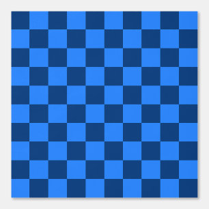 Papel Pintado Patrón de cuadros azul ordenado