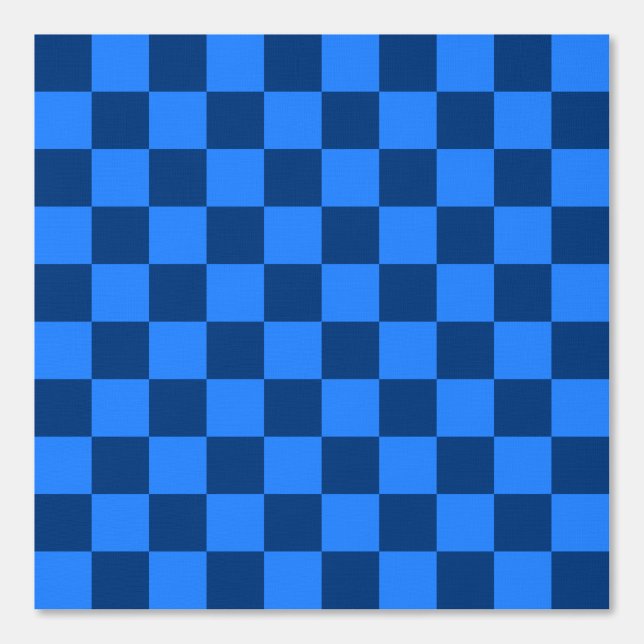 Papel Pintado Patrón de cuadros azul ordenado (Anverso)