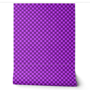Papel Pintado Patrón de cuadros morado y magenta