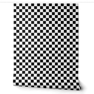 Papel Pintado Patrón de cuadros negros y blancos