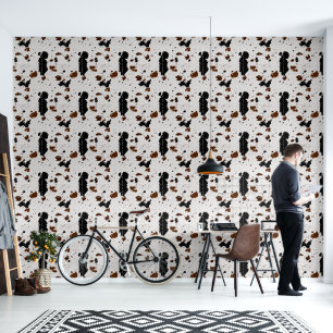 Papel Pintado Patrón de Cuero de Vaca Marrón Blanco