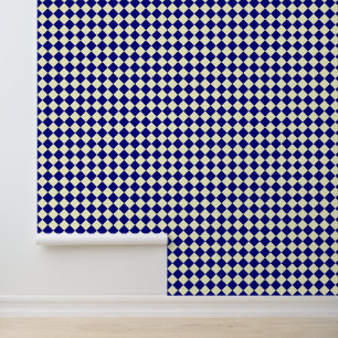 Papel Pintado Patrón de diamante de cuadros amarillos y azules