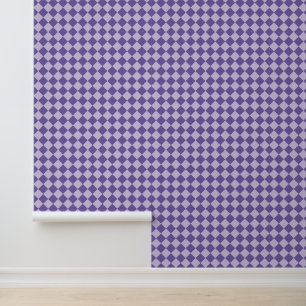 Papel Pintado Patrón de diamante de cuadros púrpura