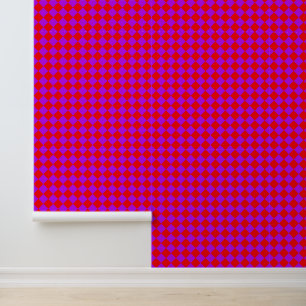 Papel Pintado Patrón de diamante de cuadros rojo púrpura