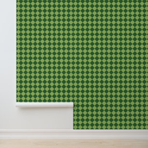 Papel Pintado Patrón de diamante de cuadros verdes