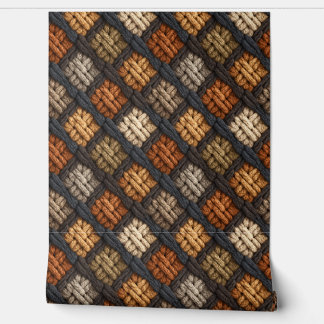 Papel Pintado Patrón de diamante de ganchillo tonos terrosos