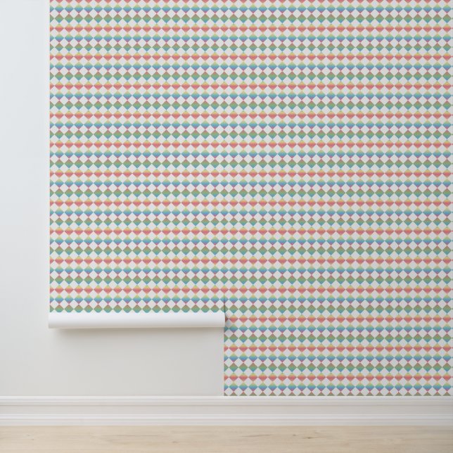 Papel Pintado Patrón de diamante de verificación de gradiente co (Solicitud)