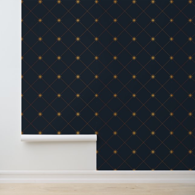 Papel Pintado Patrón de diamante dorado (Solicitud)