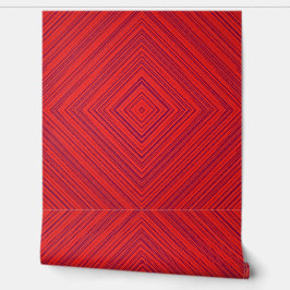 Papel Pintado Patrón de diamante geométrico rojo