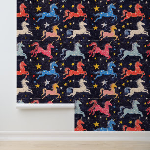 Papel Pintado Patrón de dibujo de llamadas de picadura de unicor