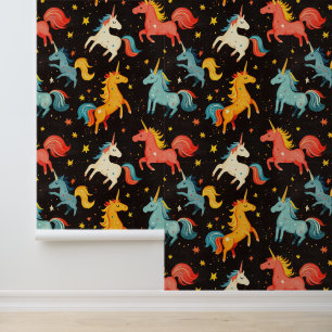 Papel Pintado Patrón de dibujo de llamadas de picadura de unicor