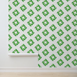 Papel Pintado Patrón de dientes verde