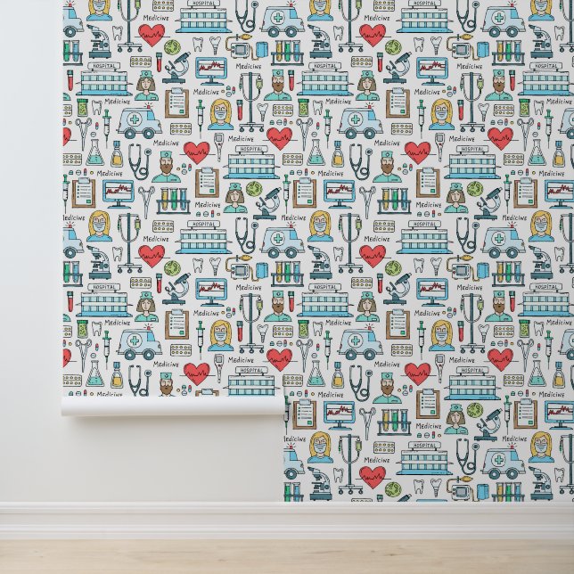 Papel Pintado Patrón de diseño médico (Solicitud)