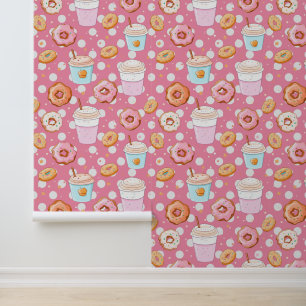 Papel Pintado Patrón de donut de baldosa Guay