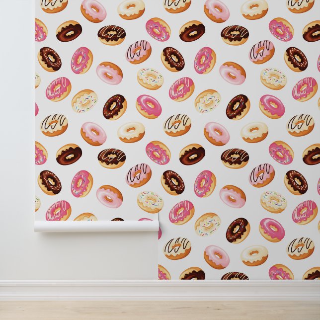 Papel Pintado Patrón de donut dulce (Solicitud)