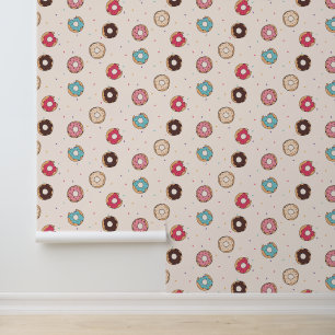 Papel Pintado Patrón de donut dulce de azúcar