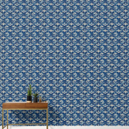 Papel Pintado Patrón de dragones florales azules y chinos