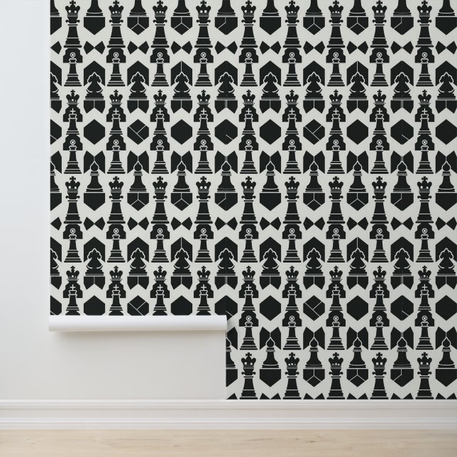 Papel Pintado Patrón de elementos de ajedrez (Solicitud)