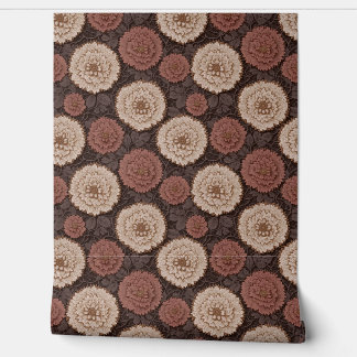 Papel Pintado Patrón de encaje de medallón floral de ganchillo t