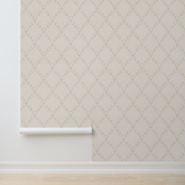 Papel Pintado Patrón de enrejado floral boho beige suave