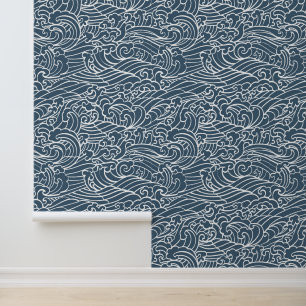 Papel Pintado Patrón de estilo ondulado japonés