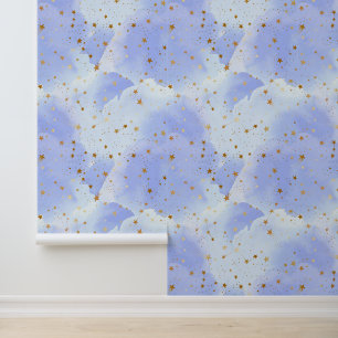 Papel Pintado Patrón de estrella dorada de Lavendar