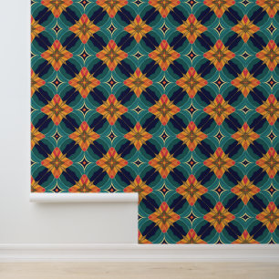 Papel Pintado Patrón de estrella geométrica retro moderno