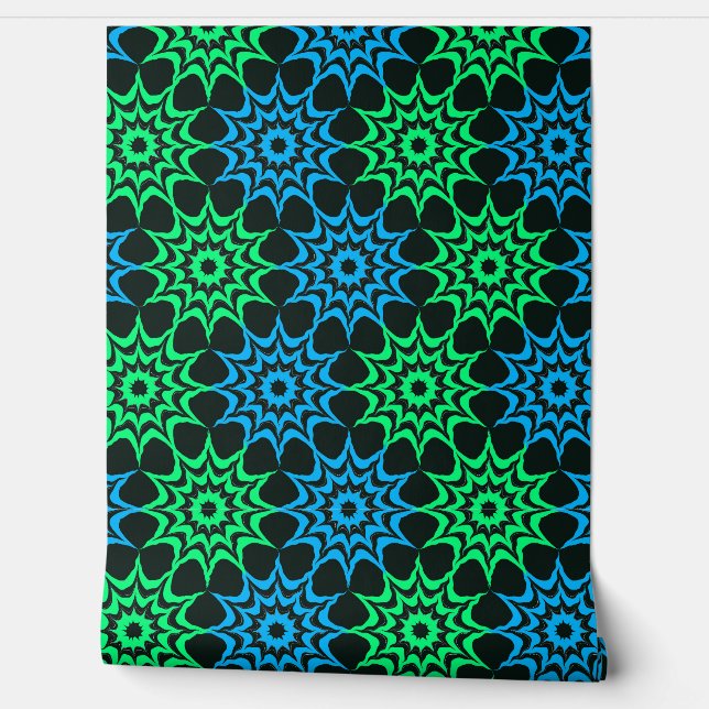 Papel Pintado Patrón de estrella hexagonal Art Nouveau (Desenrollar)