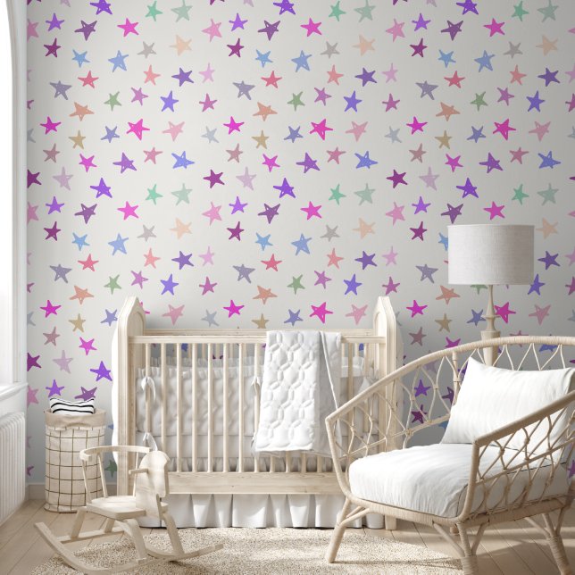 Papel Pintado Patrón de estrellas de color (Niños)