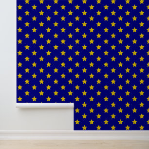 Papel Pintado Patrón de estrellas de oro, azul marino, exclusivo