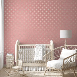 Papel Pintado Patrón de Estrellas Rosadas