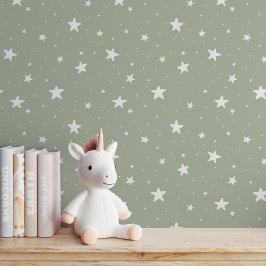 Papel Pintado Patrón de estrellas soñador boho habitación de niñ