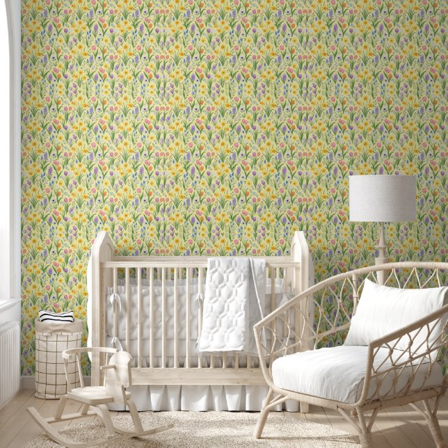 Papel Pintado Patrón de explosión de floración primaveral (Niños)