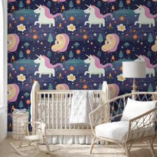 Papel Pintado Patrón de fantasía de unicornio