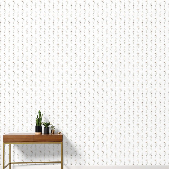 Papel Pintado Patrón de flor blanco (Pasillo)
