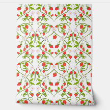 Patrón de flor de fresa en acuarela