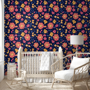 Papel Pintado Patrón de flor retro