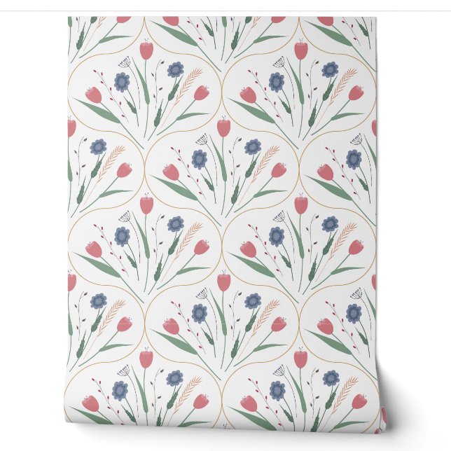 Papel Pintado patrón de flores adorables (Desenrollar)
