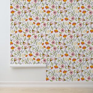 Papel Pintado Patrón de flores cortas
