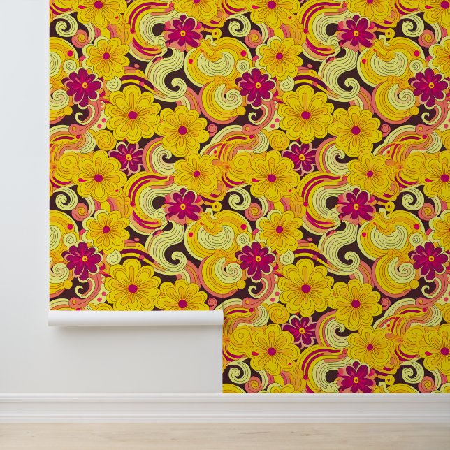 Papel Pintado Patrón de flores de Groovy (Solicitud)