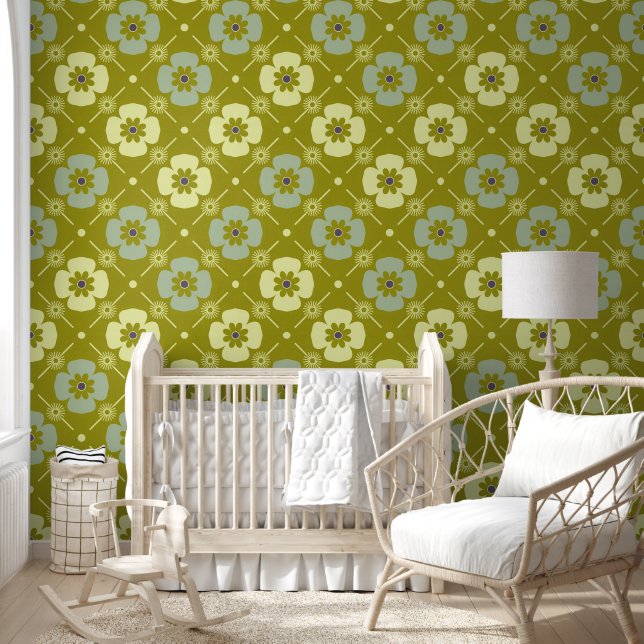 Papel Pintado Patrón de flores de Groovy (Niños)