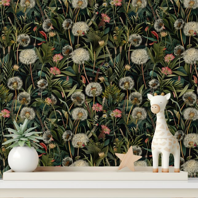 Papel Pintado Patrón de flores de los bosques de Dandelion (Subido por el creador)