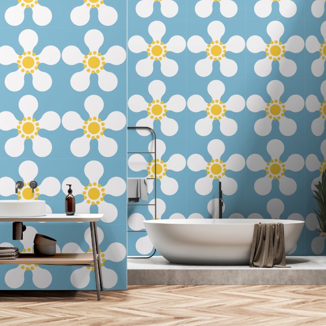 Papel Pintado Patrón de flores de setecientos (Baño)