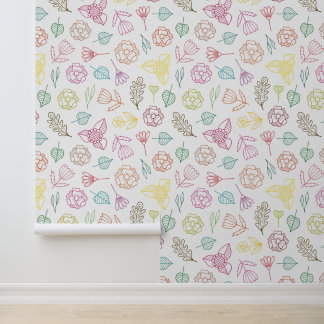 Papel Pintado Patrón de flores flotantes