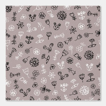 Patrón de flores flotantes