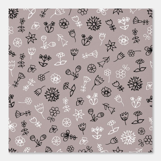 Papel Pintado Patrón de flores flotantes (Anverso)