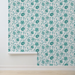 Papel Pintado Patrón de flores jacobeas cuenta sobre blanco