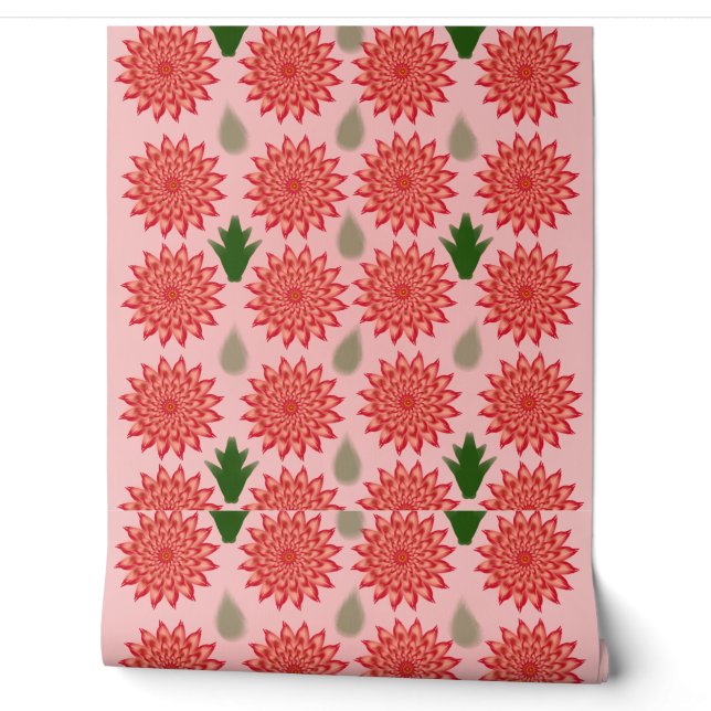 Papel Pintado Patrón de flores primaverales personalizadas para  (Desenrollar)