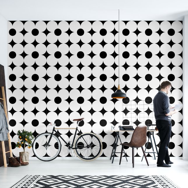 Papel Pintado Patrón de flores retro de setecientos (Sala de estar)