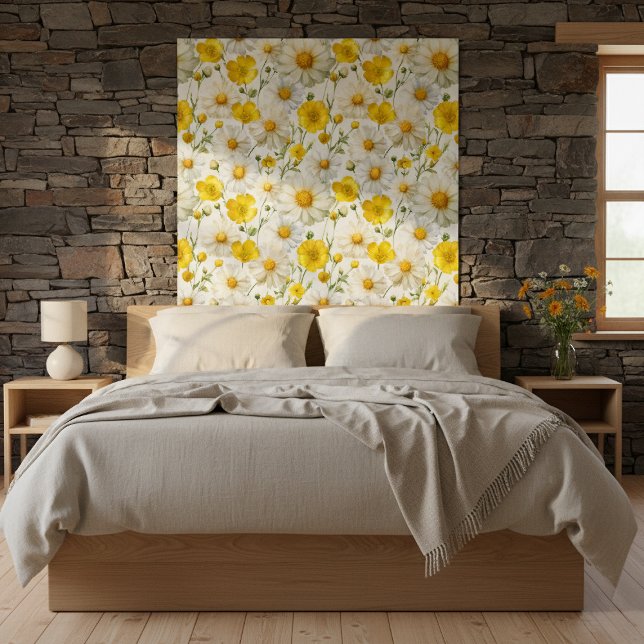 Papel Pintado Patrón de flores silvestres acuarela amarilla  (Subido por el creador)